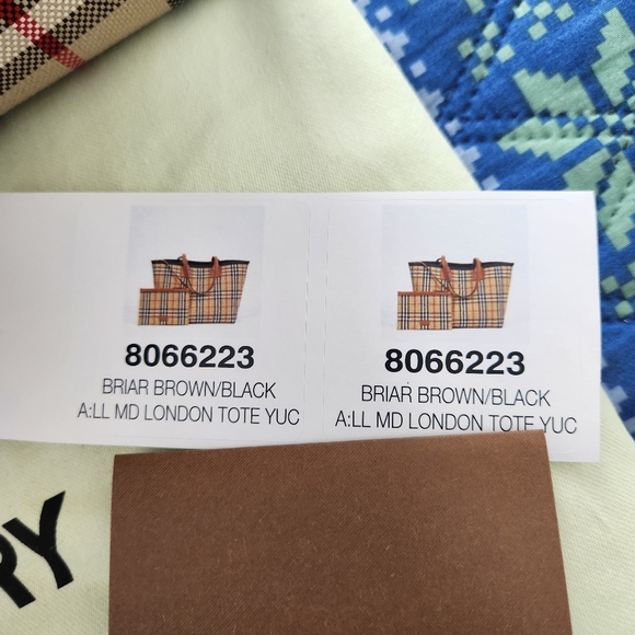 Burberry Medium London Check Tote Bag In Briar Brown /Black Luxury Designer - Picture 9 of 13